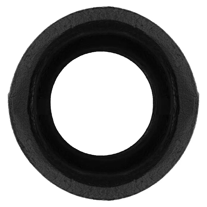 Walteco Rusticline Reduzierstück 3/4" x 1" Tube - Stahl, Schwarz - Nahaufnahme eines schwarzen Rohrendstücks. Das Rohrendstück ist aus einem rauen, matten Material gefertigt und hat eine zylindrische Form.