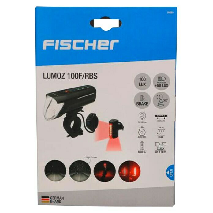 Fischer Fahrradbeleuchtungs-Set LUMOZ 180F/RBS (LED, Schwarz) | BAUHAUS