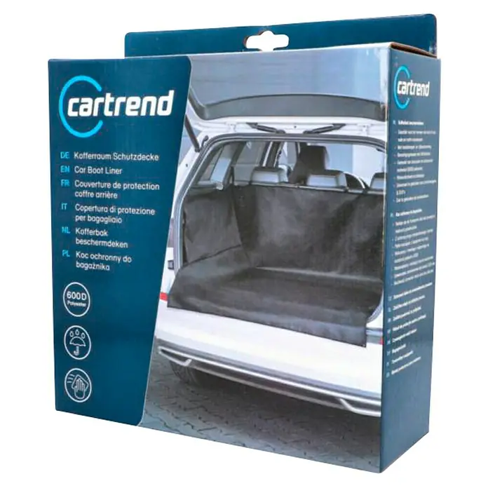 Cartrend Kofferraummatte - L x B: 104,5 x 96,5 mm - Produktverpackung einer Kofferraum Schutzdecke von Cartrend.