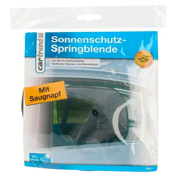 Cartrend Sonnenschutz - B x L: 44 x 36 mm - Sonnenblende für Autoscheiben: 2er-Set mit Saugnäpfen für optimalen Sonnen- und Blendschutz.