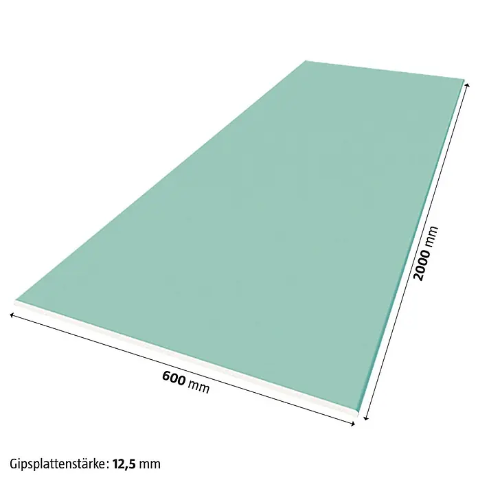 Rigips Gipskartonplatte2.000 x 600 x 12,5 mm, Imprägniert