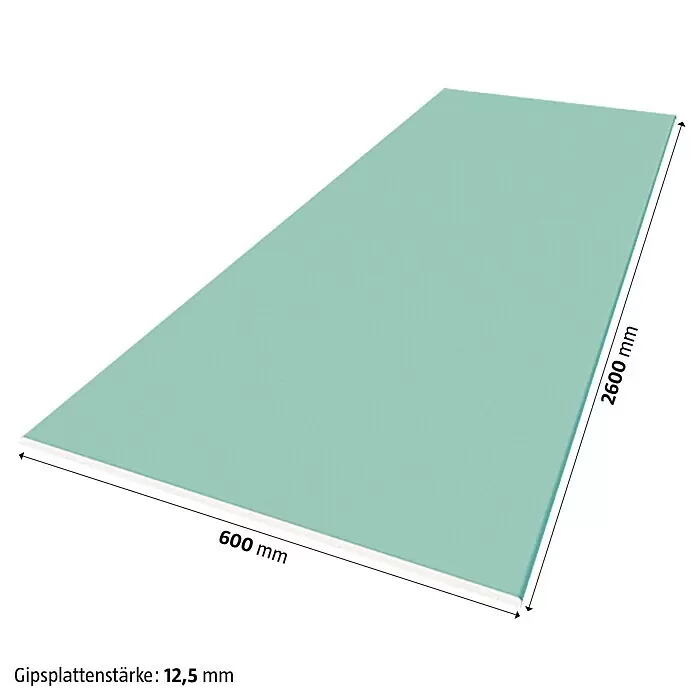 Rigips Gipskartonplatte2.600 x 600 x 12,5 mm, Imprägniert