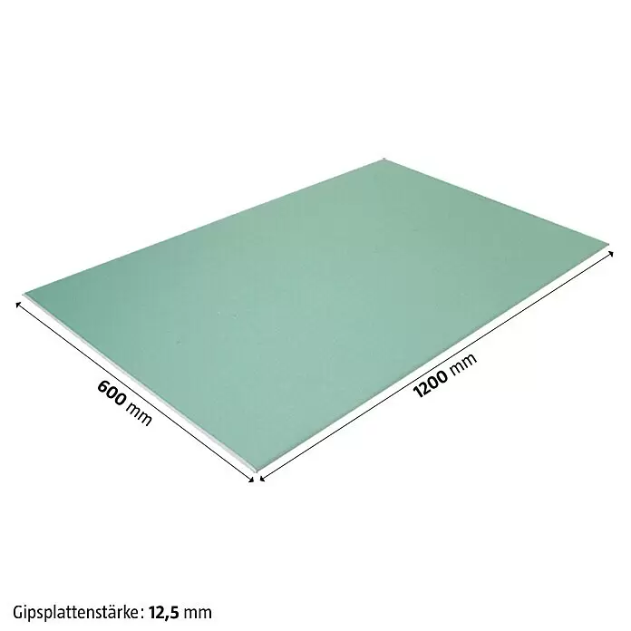 Rigips Gipskartonplatte1.200 x 600 x 12,5 mm, Imprägniert