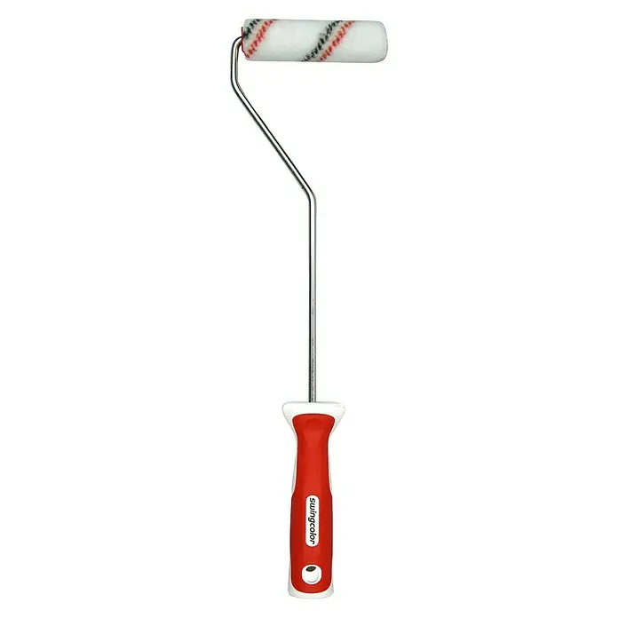 swingcolor Premium Spezialroller 2K - Breite Walze: 10 cm, Bügelstärke: 6 mm, Bügellänge: 40 cm - Farbroller mit rotem Griff und Musterrolle.
