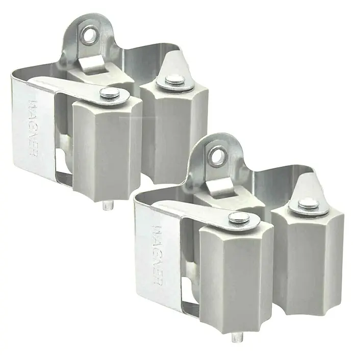 Wagner System Gerätehalter-Set WH 2045 - 2 Stk. - Zwei Wandhalterungen für Stiele und Besen von Wagner, ideal zur Aufbewahrung von Reinigungsgeräten im Haushalt.