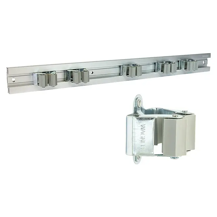 Wagner System Gerätehalter-Set mit Clips - 6 -tlg. - Wandhalterungssystem für Werkzeuge und Geräte. Ideal zur Aufbewahrung von Besen, Mopps und anderen Utensilien. Praktisch und platzsparend.