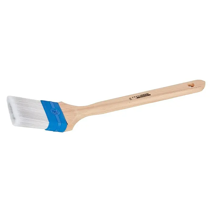 Profi Depot by Storch-Ciret Fassadenstreicher Lasur - Breite Borsten: 75 mm, Borsten-Farbtank, Holz - Schrägpinsel mit Holzgriff und blauer Zwinge. Ideal für präzise Anstriche und Ecken.