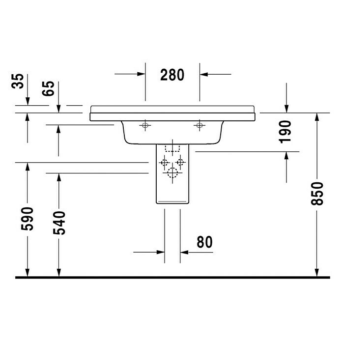 Duravit Starck 3 Waschtisch (48,5 x 85 cm, Keramik, Weiß)