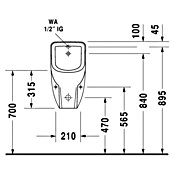 Duravit D-Code Urinal (Zulauf: Hinten, Druckspülung, Weiß)