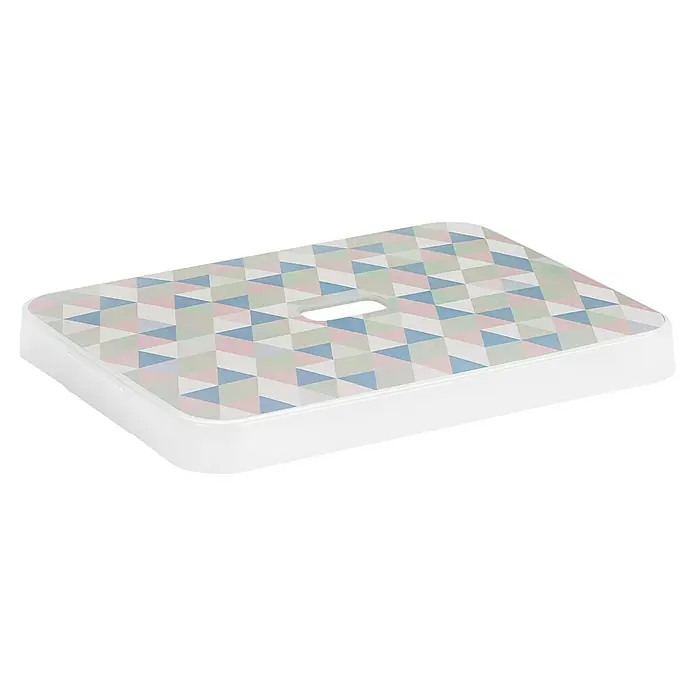 Sunware Deckel Sigma Home - Passend für: Sigma Home Aufbewahrungsbox 24 l/32 l, Kunststoff, Mehrfarbig - Modern gestalteter Tritthocker mit geometrischem Muster, ideal für Kinderzimmer oder Badezimmer, um höhere Bereiche sicher zu erreichen.