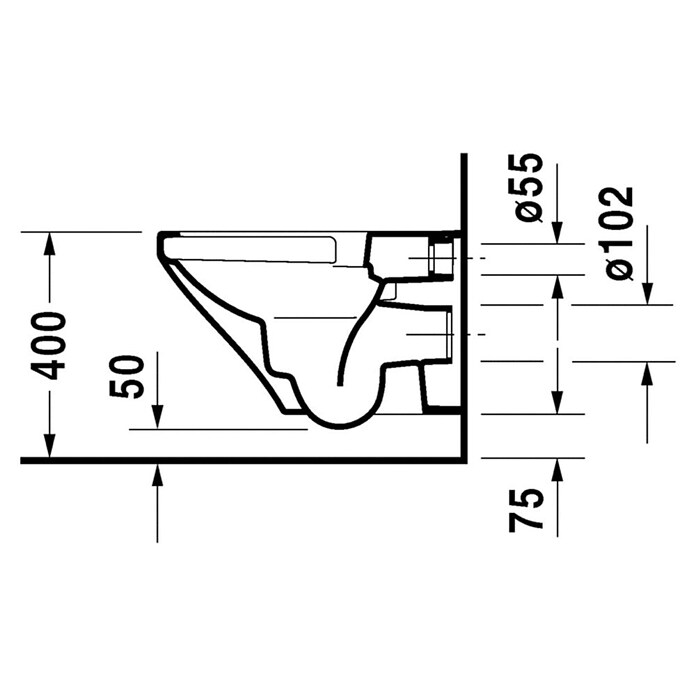 Duravit DuraStyle Spülrandloses Wand-WC (Ohne Beschichtung, Tiefspüler, Montageeigenschaft: Sichtbar, Weiß)