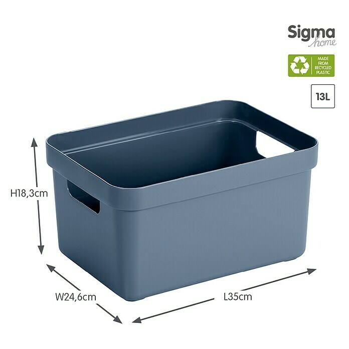 Sunware Aufbewahrungsbox Sigma Home (L x B x H: 35,2 x 25,3 x 18,3 cm, Kunststoff, Dunkelblaugrau)