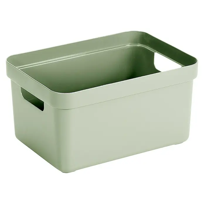 Sunware Aufbewahrungsbox Sigma Home - L x B x H: 35 x 24,6 x 18,3 cm, Kunststoff, Hellgrün - Helle, mintgrüne Aufbewahrungsbox aus Kunststoff mit praktischen Griffen. Ideal zur Ordnung und Lagerung verschiedener Gegenstände im Haushalt.