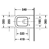 Duravit Happy D.2 Wand-WC (Ohne WC-Sitz, Ohne Beschichtung, Tiefspüler, Weiß)