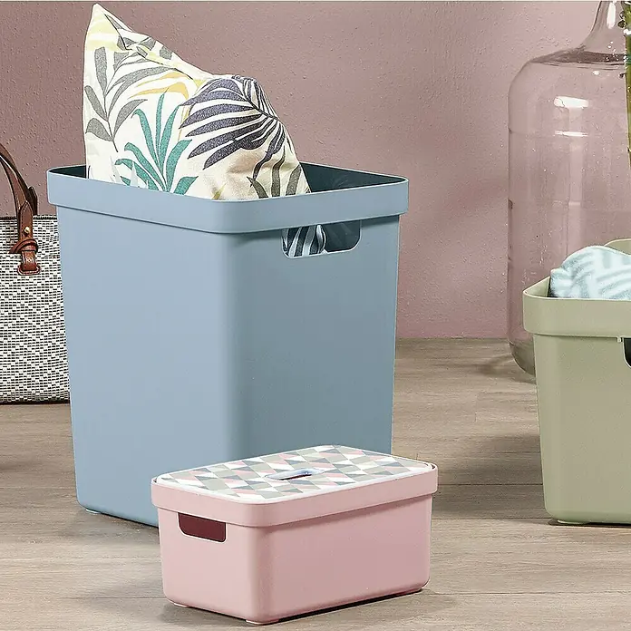 Sunware Aufbewahrungsbox Sigma Home - L x B x H: 35 x 24,6 x 36,3 cm, Kunststoff, Blaugrau - Aufbewahrungsboxen in verschiedenen Farben und Größen, ideal für die Organisation Ihres Zuhauses.