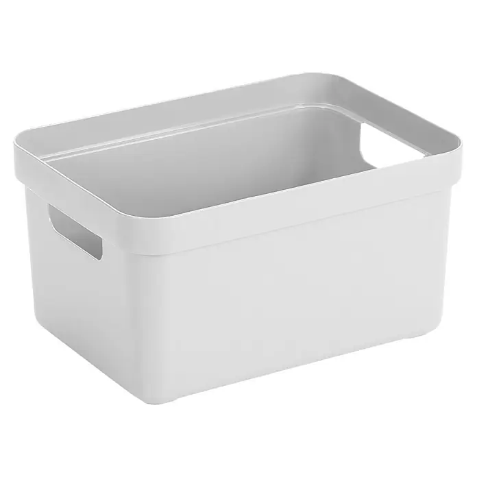 Sunware Aufbewahrungsbox Sigma Home - L x B x H: 35 x 24,6 x 18,3 cm, Kunststoff, Weiß - Weißer Aufbewahrungskorb aus Kunststoff mit praktischen Griffen zur einfachen Organisation und Lagerung von Gegenständen.