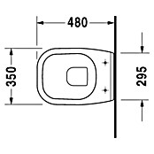 Duravit D-Code Wand-WC Compact (Ohne WC-Sitz, Ohne Beschichtung, Tiefspüler, Weiß)