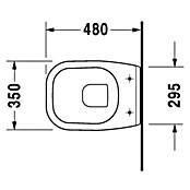 Duravit D-Code Wand-WC Compact (Ohne WC-Sitz, Ohne Beschichtung, Tiefspüler, Weiß)