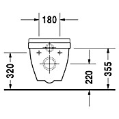Duravit Starck 3 Wand-WC Compact (Ohne WC-Sitz, Ohne Beschichtung, Tiefspüler, Montageeigenschaft: Sichtbar, Weiß)