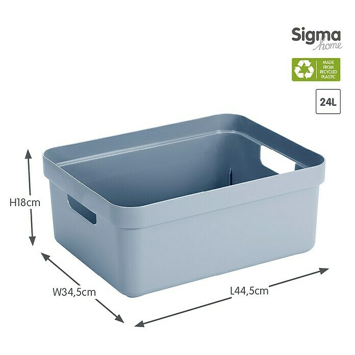 Sunware Aufbewahrungsbox Sigma Home (L x B x H: 45,3 x 35,4 x 18,3 cm, Kunststoff, Blaugrau)
