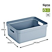 Sunware Opbergbox (l x b x h: 45,3 x 35,4 x 18,3 cm, Kunststof, Blauwgrijs)