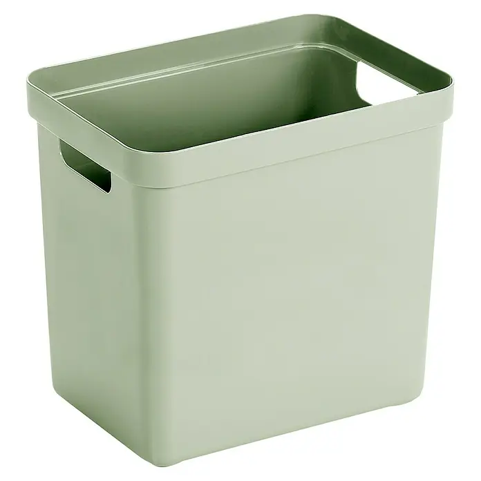 Sunware Aufbewahrungsbox Sigma Home - L x B x H: 35 x 24,6 x 36,3 cm, Kunststoff, Hellgrün - Helle grüne Aufbewahrungsbox mit Griffen, perfekt für die Organisation im Büro oder Zuhause, bietet eine praktische Lösung für diverse Gegenstände.