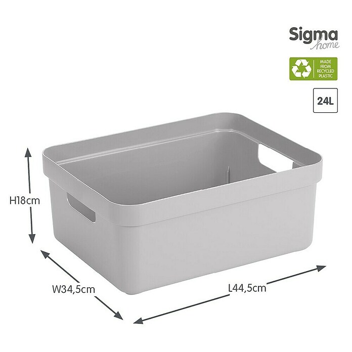 Sunware Opbergbox (l x b x h: 45,3 x 35,4 x 18,3 cm, Kunststof, Lichtgrijs)