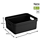 Sunware Aufbewahrungsbox Sigma Home (L x B x H: 45,3 x 35,4 x 18,3 cm, Kunststoff, Schwarz)