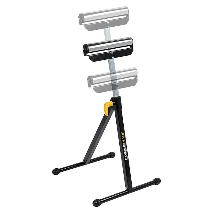 PowerPlus Caballete de trabajo POWX0700T - L x An x Al: 108 x 43 x 108 cm, Carga soportada: 60 kg - Un soporte de rodillos ajustable en altura de Powerplus con un soporte de rodillos, ideal para tareas de taller precisas.