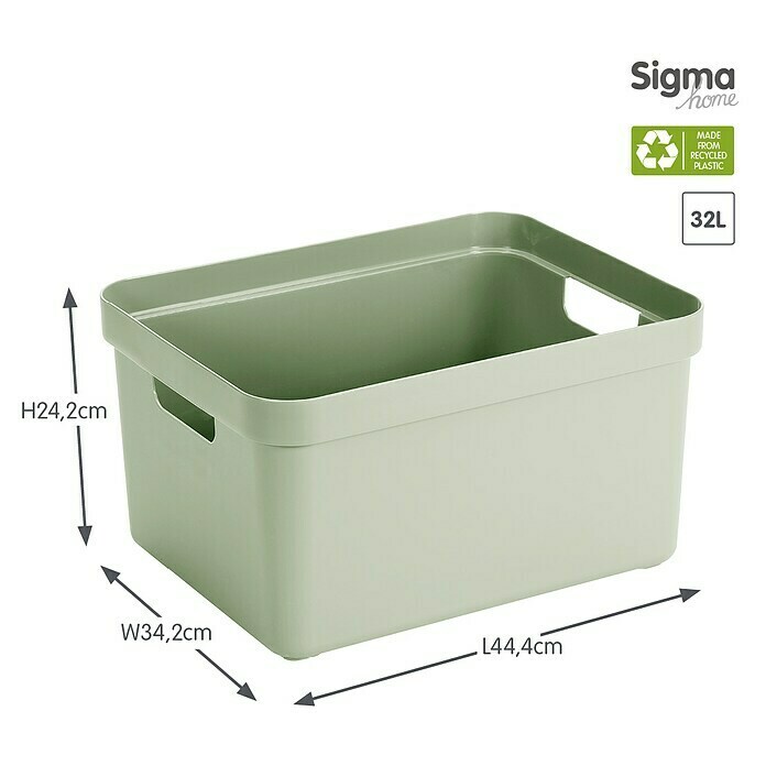 Aufbewahrungsbox Sunware (L x 34,2 B x 44,4 Kunststoff, x Home H: Sigma x BAUHAUS cm, Hellgrün) | 24,3