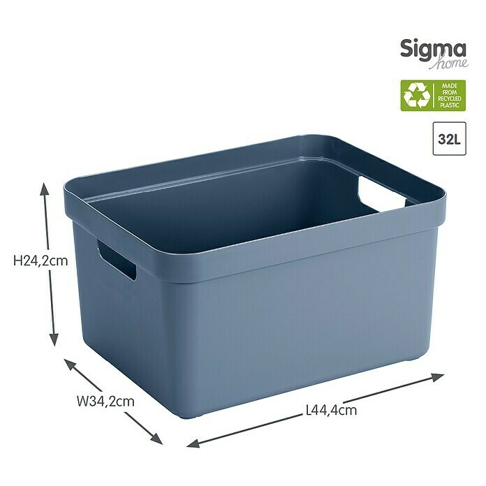 Sunware Aufbewahrungsbox Sigma Home (L x B x H: 45,3 x 35,4 x 24,3 cm, Kunststoff, Dunkelblaugrau)
