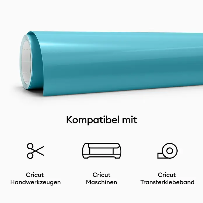 Cricut Vinylfolie Color Change Hot Permanent - 1 Stk., Türkis/Hellblau, 30 x 60 cm - Eine Rolle türkisfarbene Cricut-Vinylfolie, kompatibel mit Cricut-Handwerkzeugen, Maschinen und Transferklebeband.