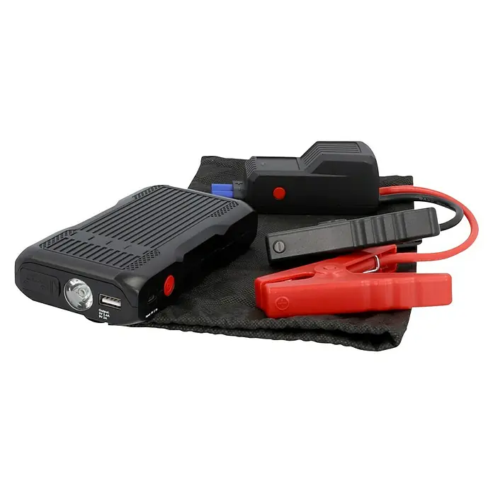 Cartrend Energiestation mi Starthilfe Jump-Starter - Spannung: 12 V - Ein tragbarer Auto-Starthilfe-Akku mit Überbrückungskabeln und Taschenlampe, ideal für Notfälle und Reisen, bereit für Ihr Auto.