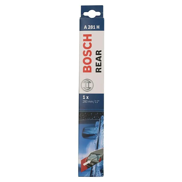 Bosch Heck-Scheibenwischer Aerotwin Rear A281H - A281H, 1 Stk. - Produktverpackung für Bosch A 281 H Heckscheibenwischer mit Größenangabe 280 mm/11 Zoll.