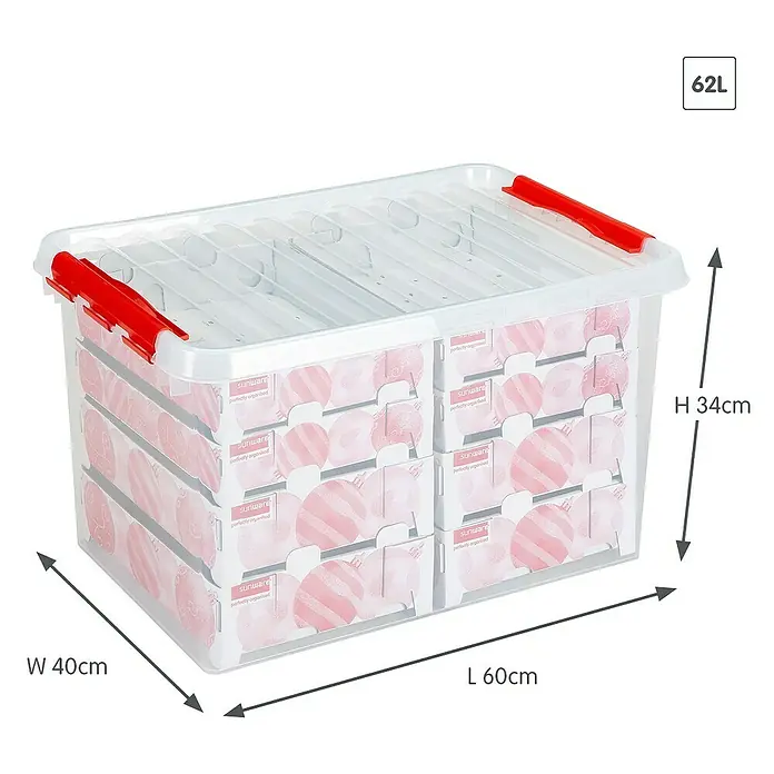 3 Stück - SUNWARE Q-Line Box - 36 Liter - 500 x 400 x 260mm - transparent/grau