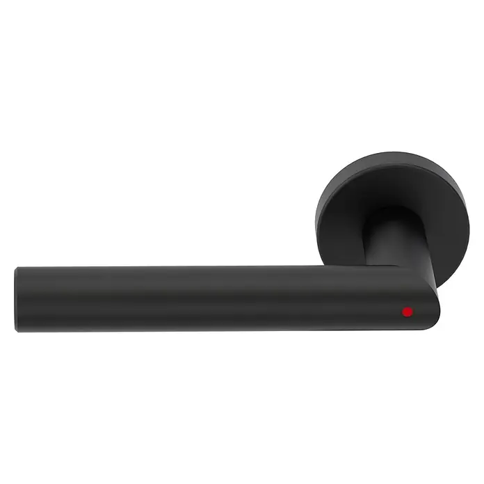 Diamond Doors Zimmertürgarnitur L-Form Premium Smart2Lock links - Stärke Tür: 38 mm - 45 mm, L-Form, Schwarz, DIN Anschlag: Links, Passend für: Türen ohne Schlüssellochbohrung, Türen mit Schlüssellochbohrung benötigen zusätzlich eine Blindrosette - Elegantes, modernes schwarzes Türgriff-Design mit einem minimalistischen Look, ideal für zeitgenössische Innenräume.