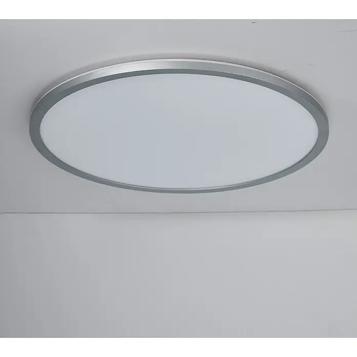 Brilliant LED-Deckenleuchte rund Tanida - 46 W, Ø x H: 57 x 3,2 cm, Silber, RGBW - Helle Raumbeleuchtung mit einer modernen, runden LED-Deckenleuchte mit silbernem Rahmen, ideal für zeitgemäße Innenräume.