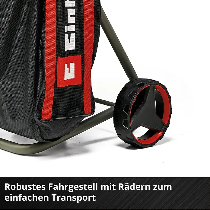 Einhell Power X-Change 18V Akku-Häcksler Redaxxo 36/25 - Max. Aststärke: 2,5 cm - Robustes Fahrgestell mit Rädern für einfachen Transport von Gartengeräten und -abfällen.