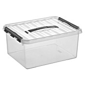 Sunware Aufbewahrungsbox Q-Line (L x B x H: 40 x 30 x 18 cm, Kunststoff, Transparent, Farbe Griff: Schwarz)