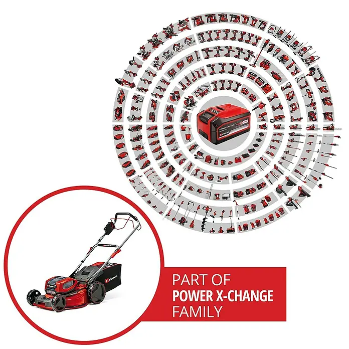 Einhell Professional Akku-Rasenmäher GP-CM 36/52 S Li BL - 36 V, 4 Akkus, 5,2 Ah, Schnittbreite: 52 cm - Einhell Power X-Change: Akku-Familie mit Rasenmäher und einer Vielzahl von Geräten. Das flexible Akkusystem für Haus und Garten.