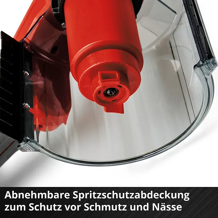 Einhell Power X-Change 18V Akku-Reinigungsbürste Picobella 18/90 - 18 V, Ohne Akku - Abnehmbare Spritzschutzabdeckung zum Schutz vor Schmutz und Nässe. Die durchsichtige Abdeckung schützt vor Spritzwasser.