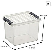 Sunware Aufbewahrungsbox Q-Line (L x B x H: 20 x 15 x 14,3 cm, Kunststoff, Transparent, Farbe Griff: Schwarz) | BAUHAUS