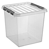 Sunware Aufbewahrungsbox Q-Line (L x B x H: 30 x 30 x 36 cm, Kunststoff, Transparent, Farbe Griff: Schwarz)