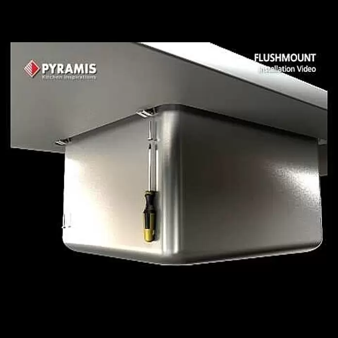 Pyramis Einbauspüle Lume - 21 x 44 cm, Edelstahl, Einbauart: Flächenbündig - Pyramis Flushmount Sink Installation Video