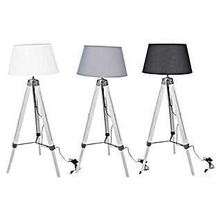 Lámpara de pie Wooden (40 W, Altura: 150 cm, Madera gris, Blanco, Gris y Negro)