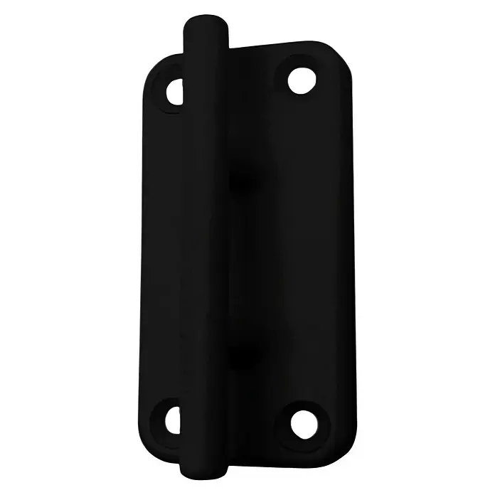 Micel Cornamusa TLD16 - Largo: 50 mm, Plástico, Negro, Específico para: Cuerdas de pérgolas - Bisagra negra con bordes redondeados y cuatro orificios de montaje. Muy robusta y duradera para uso a largo plazo.