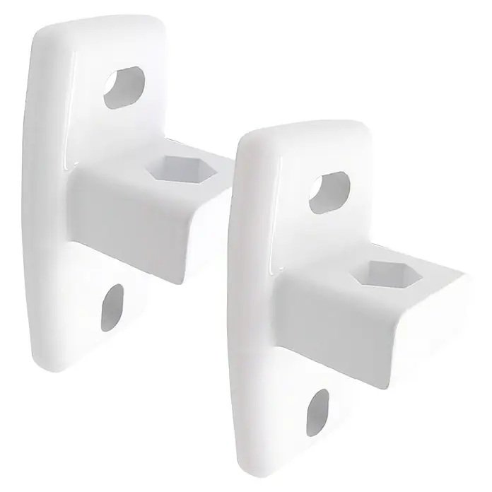 Micel Juego de soporte de pared TLD02 - 2 ud., Blanco, Montaje en la pared - Soportes blancos en paquete doble. Elementos de montaje con orificios y un rebaje hexagonal para una fijación segura.