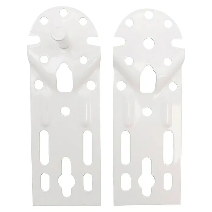 Micel Soporte para toldo TLD09 - 2 ud., Blanco, Específico para: Eje del toldo - Dos soportes blancos para una barra de cortina con múltiples agujeros para su fijación.