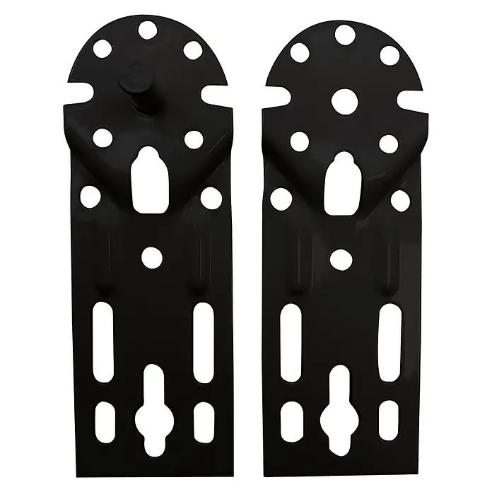 Micel Soporte para toldo TLD09 - 2 ud., Negro, Específico para: Eje del toldo - Dos soportes de pared negros para fijar objetos. Los soportes tienen múltiples orificios para una fácil instalación y fijación segura.