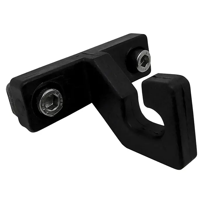 Micel Gancho final TLD11 - Negro, Específico para: Toldos - Soporte de plástico negro con dos tornillos para montaje y un gancho. Ideal para varias aplicaciones.